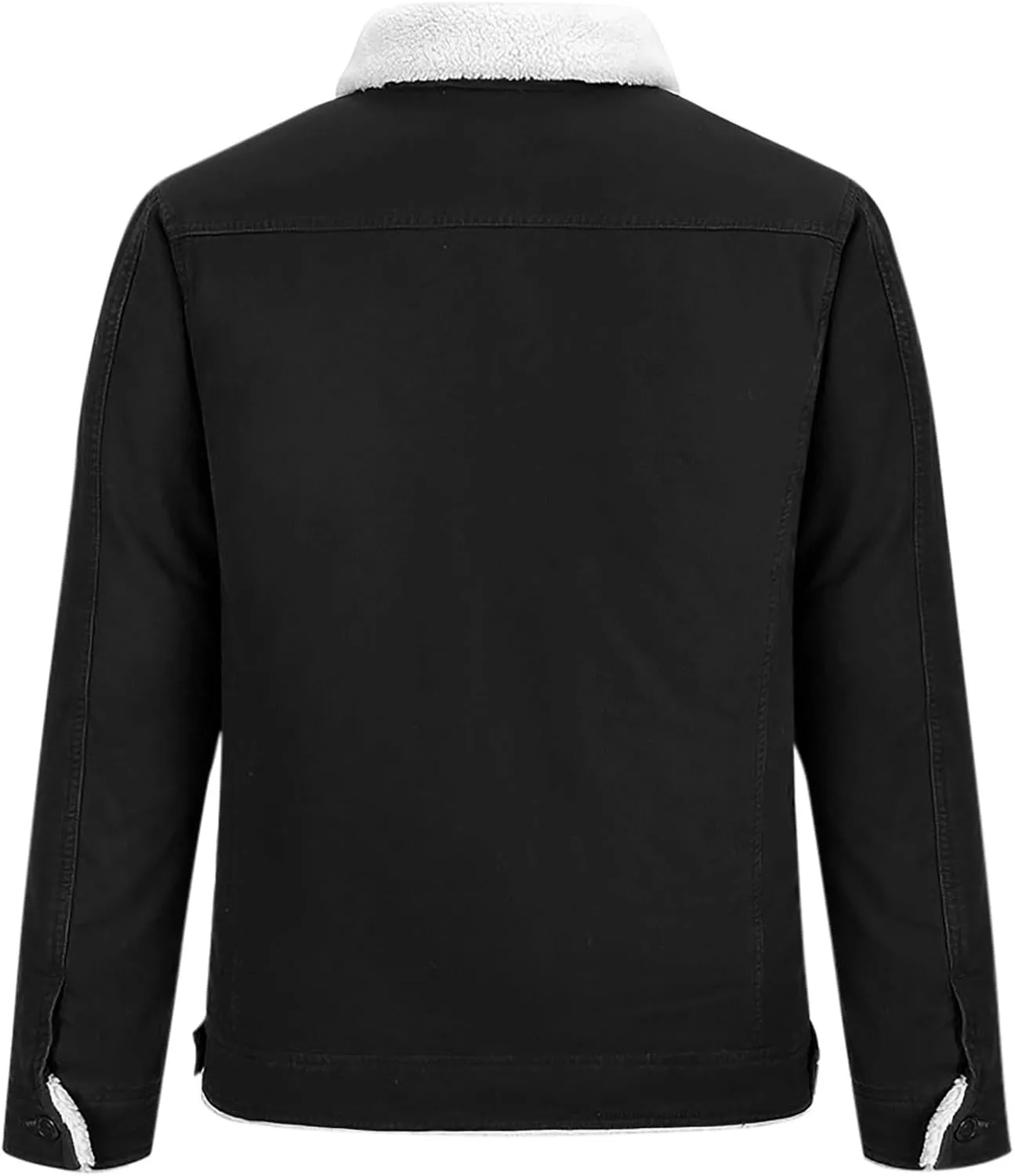 Mens Winter Jackets Sherpa Lined Thick Thermal Fleece Trucker Coat Button Long Sleeve Heavyweight Warm Outwear Pocket