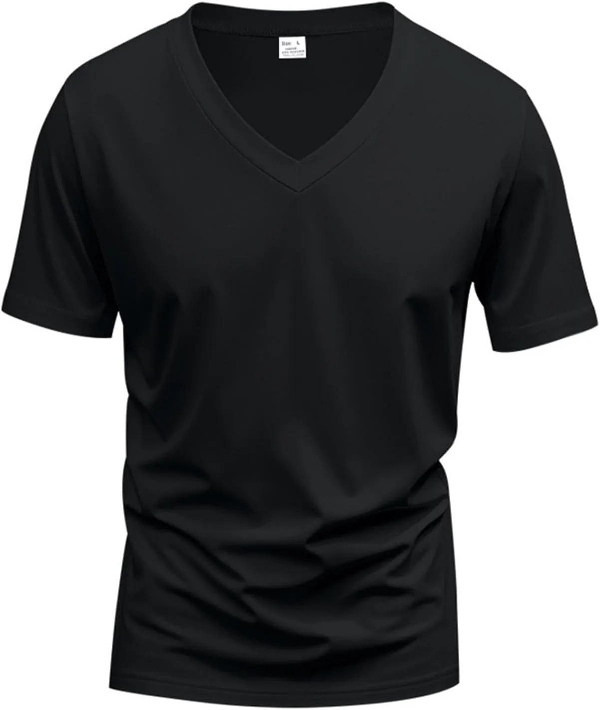 Men's Workout Shirts Stretch Slim V Neck Bodybuilding T-Shirts Athletic Gym Short Sleeve Tee Tops Hipster Muscle Shirt