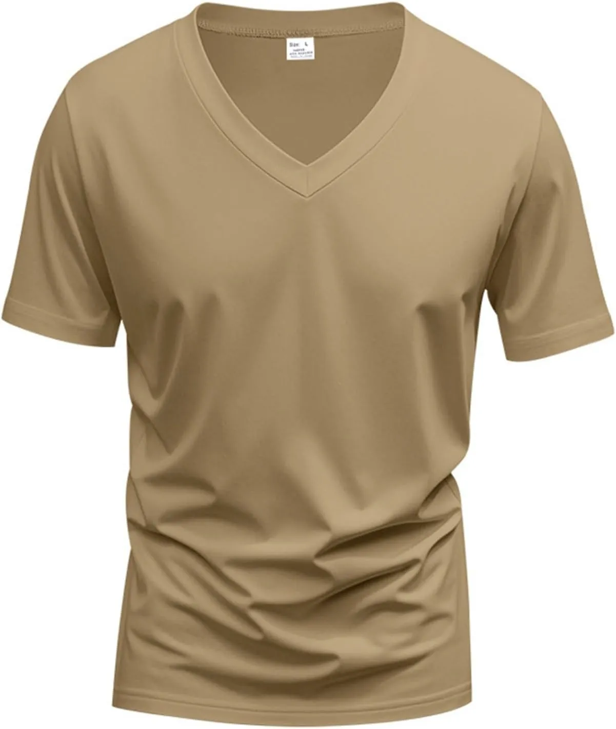 Men's Workout Shirts Stretch Slim V Neck Bodybuilding T-Shirts Athletic Gym Short Sleeve Tee Tops Hipster Muscle Shirt
