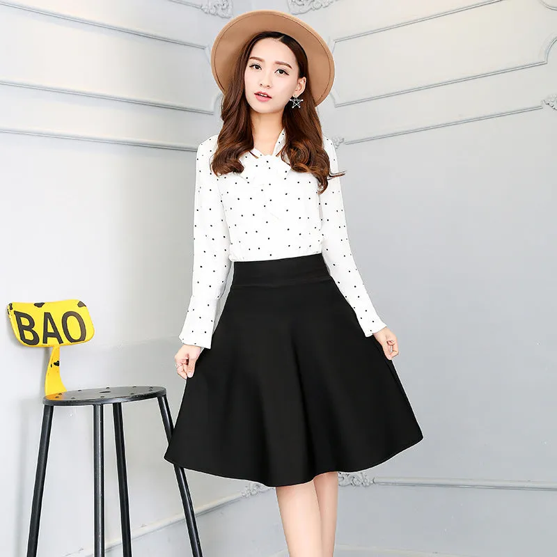 Mid-Length Anti-Exposed High Waist Tutu A-Line Flare Skirt Plus Size  Skirt