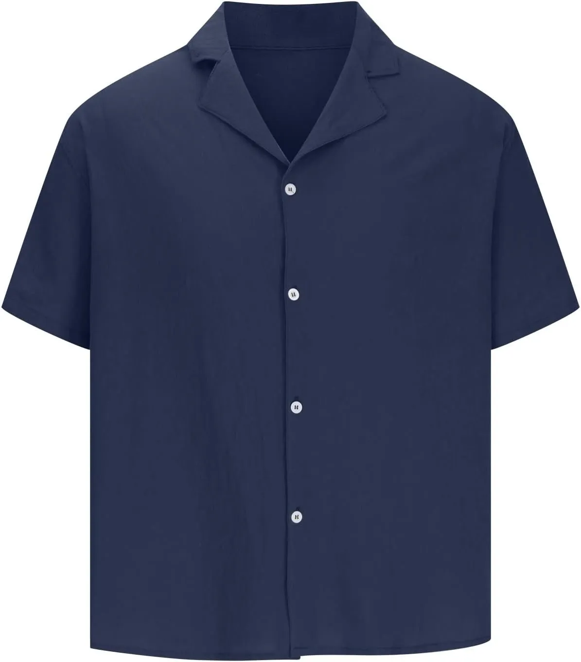 Muscularfit Button Down Shirt Men 2024 Summer Cotton Linen Short Sleeve Causal Shirt Big and Tall Solid Beach Collar Tshirt