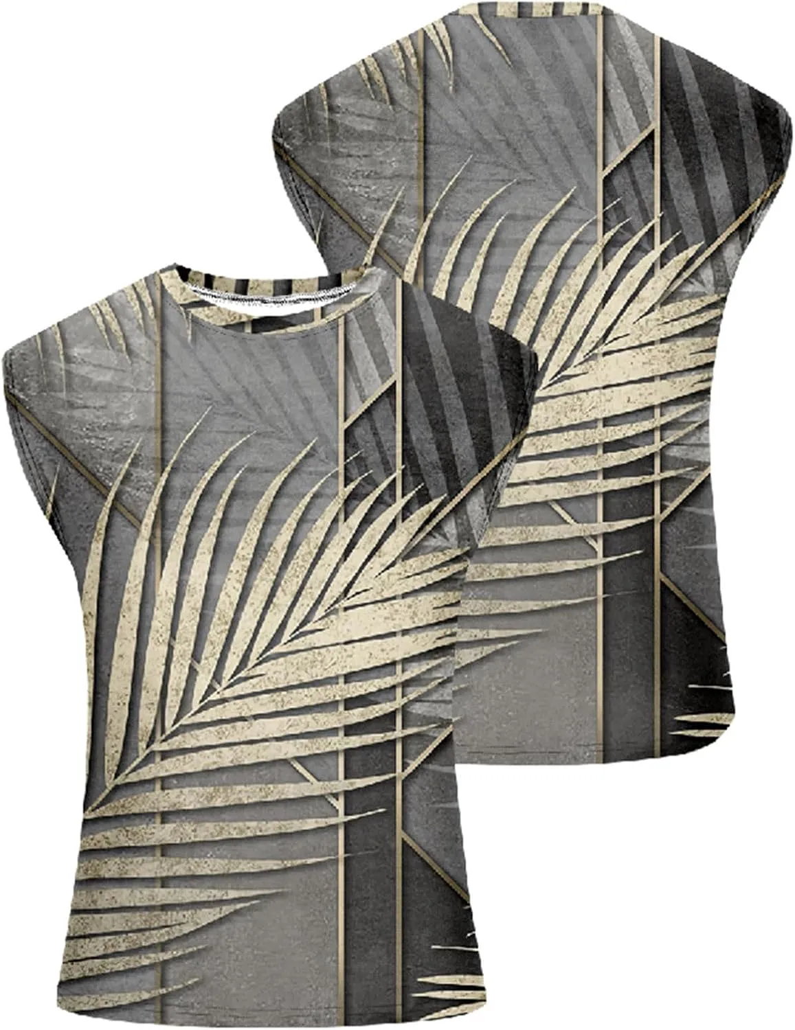 Muscularfit Funny Print Graphic Tee Shirts Mens Summer Casual Loose Sleeveless Crew Neck Tank Tops Hawaiian Beach Vest Shirts