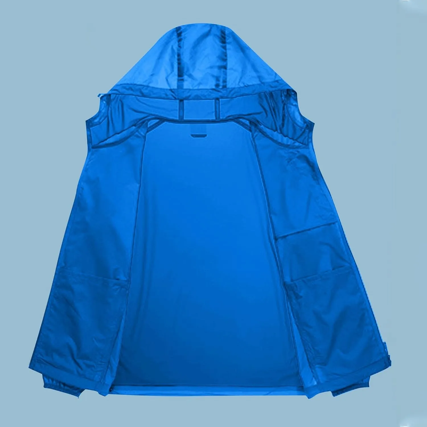 NATHGAM Men's Raincoat Lightweight Waterproof UPF 50  Sun Protection Hooded Shirt Slim Fit Hiking Fishing Outdoor Windbreaker