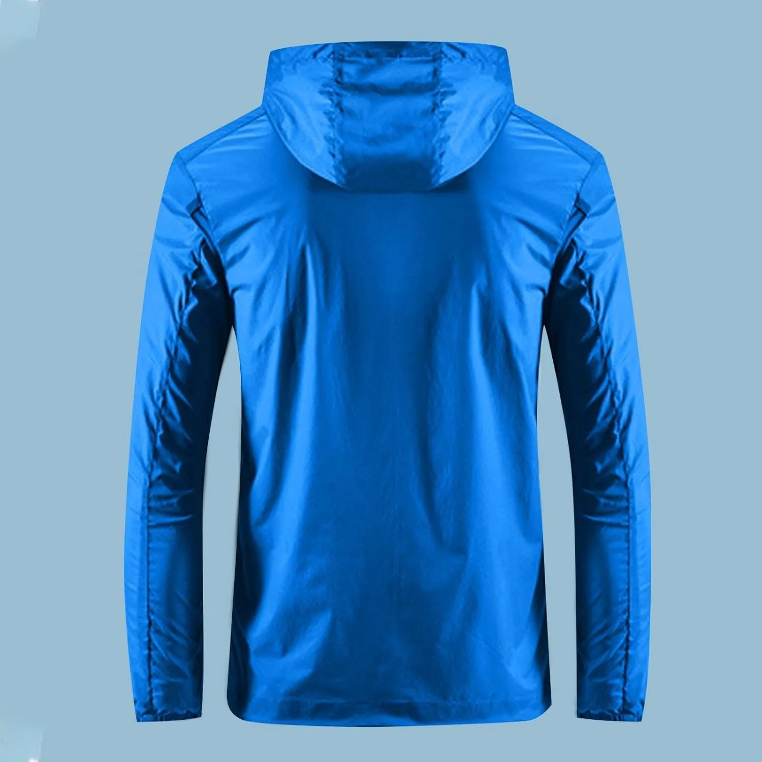 NATHGAM Men's Raincoat Lightweight Waterproof UPF 50  Sun Protection Hooded Shirt Slim Fit Hiking Fishing Outdoor Windbreaker