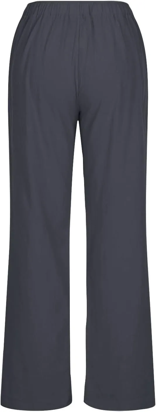 NATHGAM Womens Cotton Tapered Sweatpants Casual Lightweight Loose Fitted Pants Elastic Waist Plus Size Lounge Long Trousers