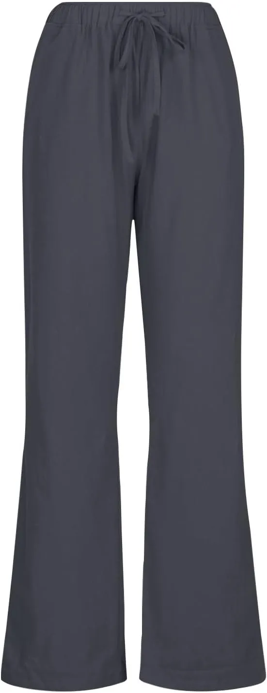 NATHGAM Womens Cotton Tapered Sweatpants Casual Lightweight Loose Fitted Pants Elastic Waist Plus Size Lounge Long Trousers