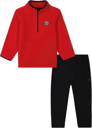 Nautica boys 2pc Polar Fleece 1/2 Zip Jogger Set