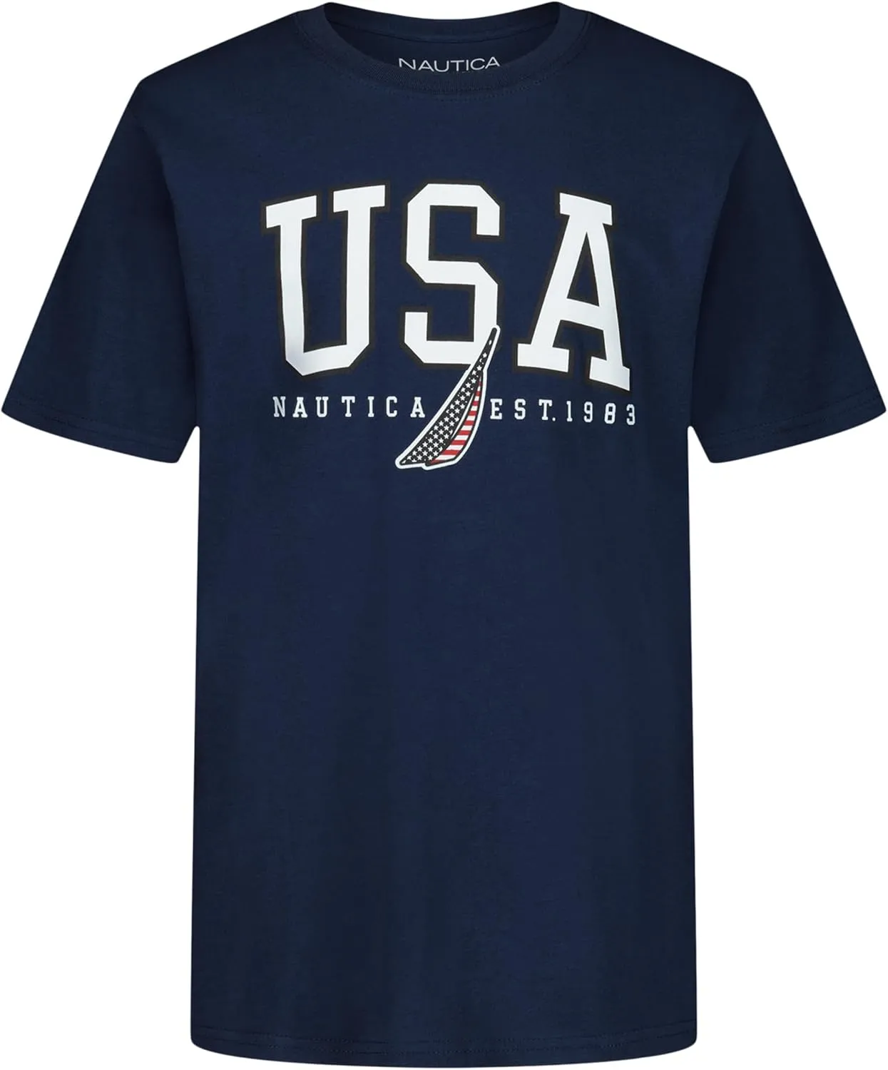 Nautica Boys' Short Sleeve Graphic Crew Neck T-Shirt, Soft, Comfortable, Relaxed Fit