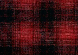 Navy & Salmon Plaid Mohair & Wool Coating (Made in Italy)