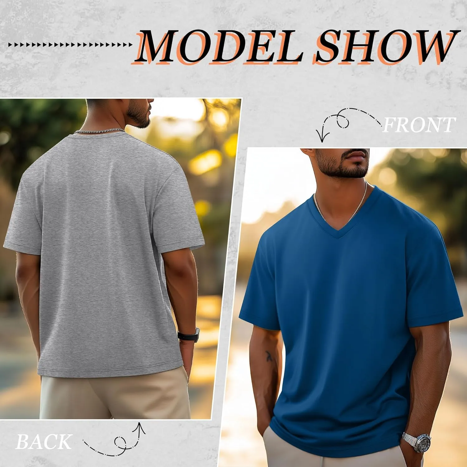 Neer 4 Pack Men's Big and Tall V Neck T-Shirts Casual Short Sleeve Cotton Tee Shirt Plus Size Summer Basic Tops