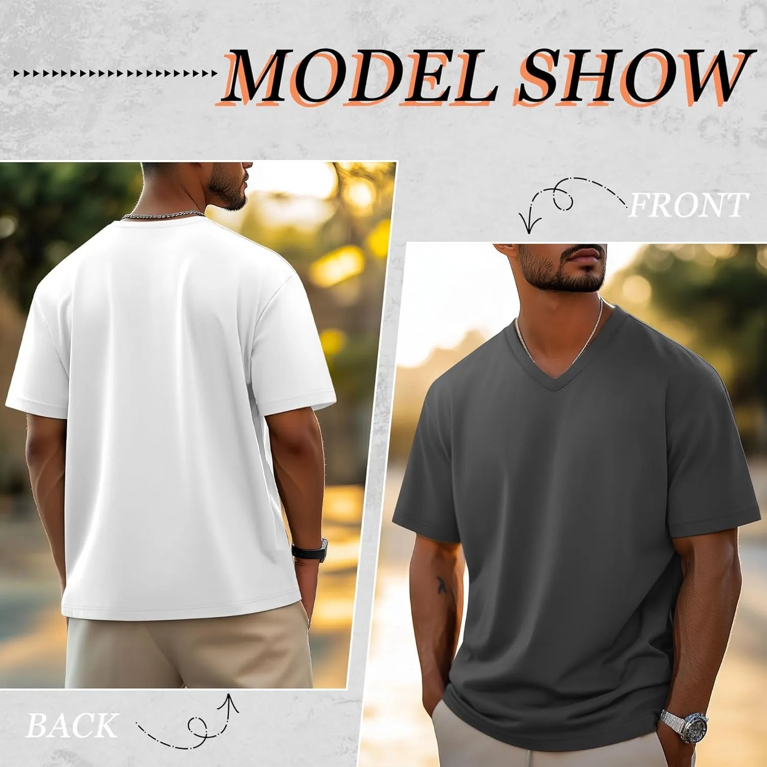 Neer 4 Pack Men's Big and Tall V Neck T-Shirts Casual Short Sleeve Cotton Tee Shirt Plus Size Summer Basic Tops