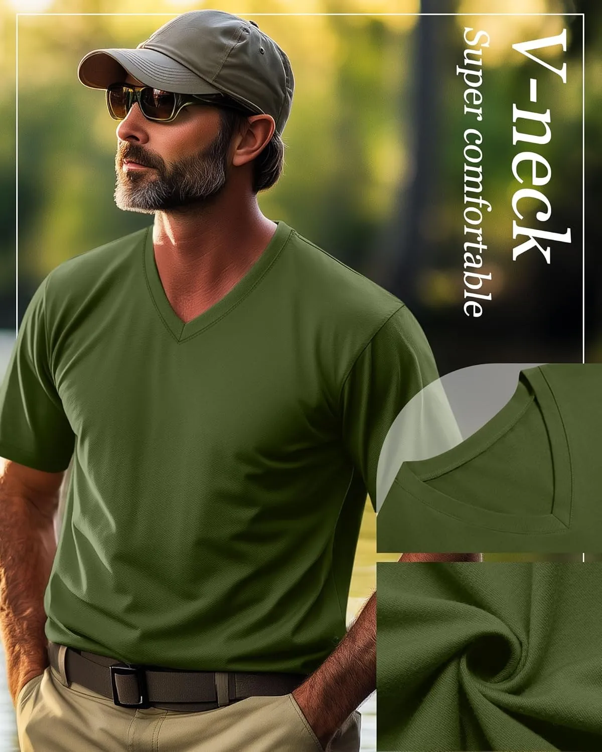 Neer 4 Pack Men's Big and Tall V Neck T-Shirts Casual Short Sleeve Cotton Tee Shirt Plus Size Summer Basic Tops