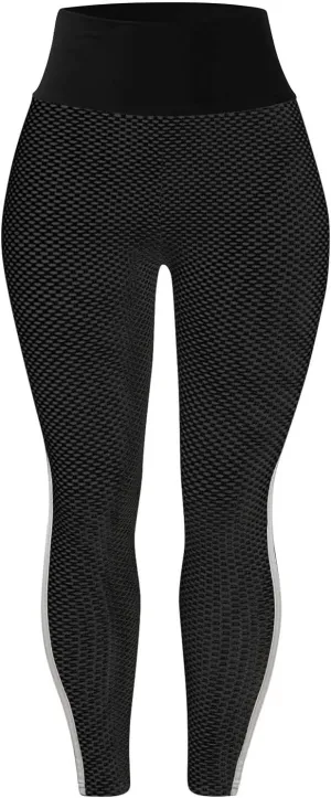 nerohusy Butt Lifting Womens Leggings Plus Size High Waist Workout Pants Cellulite Compression Textured Skinny Sweatpants