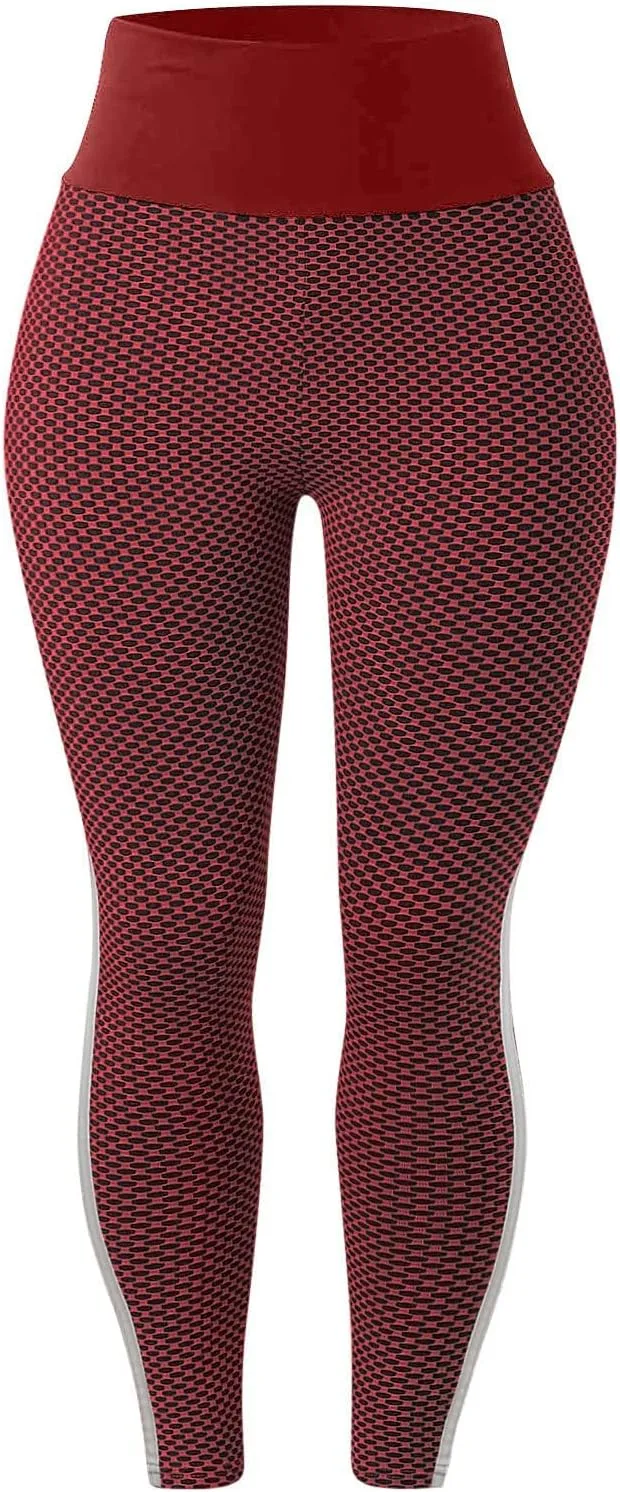 nerohusy Butt Lifting Womens Leggings Plus Size High Waist Workout Pants Cellulite Compression Textured Skinny Sweatpants