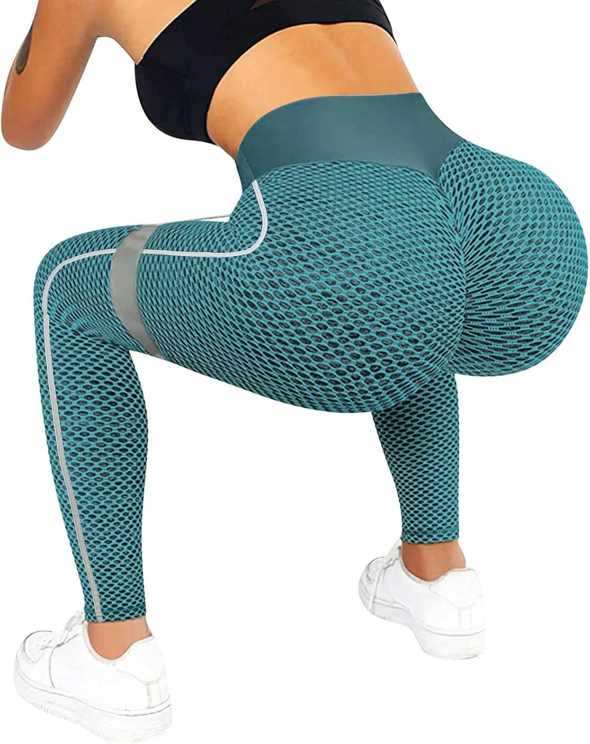 nerohusy Butt Lifting Womens Leggings Plus Size High Waist Workout Pants Cellulite Compression Textured Skinny Sweatpants