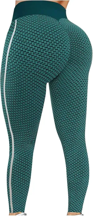 nerohusy Butt Lifting Womens Leggings Plus Size High Waist Workout Pants Cellulite Compression Textured Skinny Sweatpants