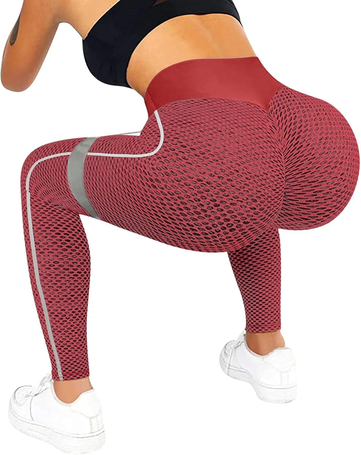nerohusy Butt Lifting Womens Leggings Plus Size High Waist Workout Pants Cellulite Compression Textured Skinny Sweatpants
