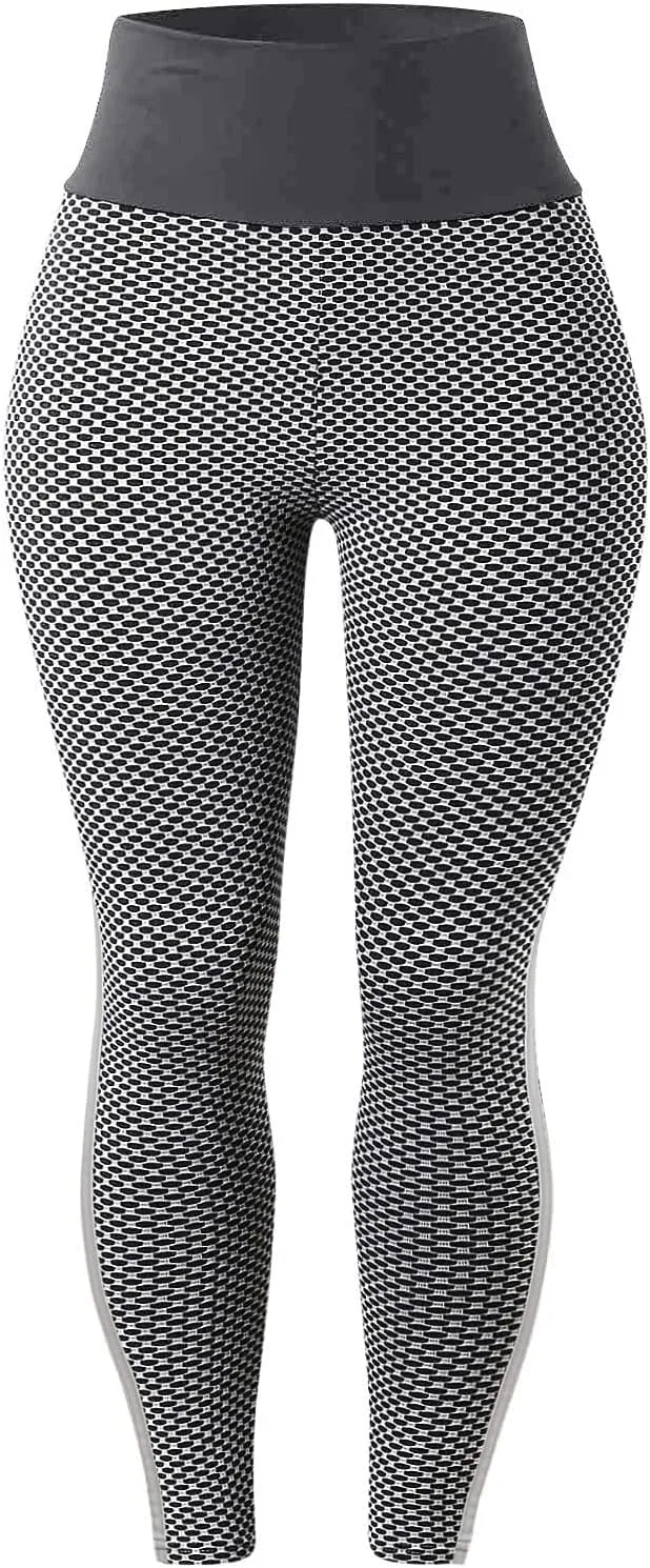 nerohusy Butt Lifting Womens Leggings Plus Size High Waist Workout Pants Cellulite Compression Textured Skinny Sweatpants