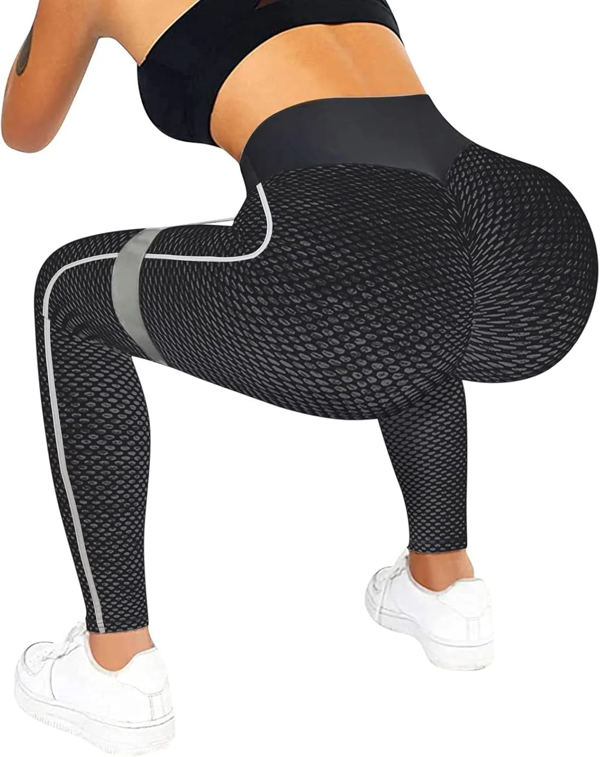 nerohusy Butt Lifting Womens Leggings Plus Size High Waist Workout Pants Cellulite Compression Textured Skinny Sweatpants