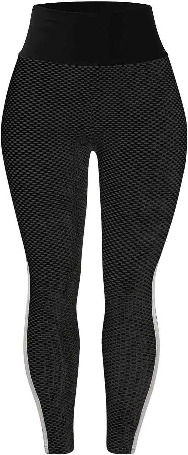 nerohusy Butt Lifting Womens Leggings Plus Size High Waist Workout Pants Cellulite Compression Textured Skinny Sweatpants