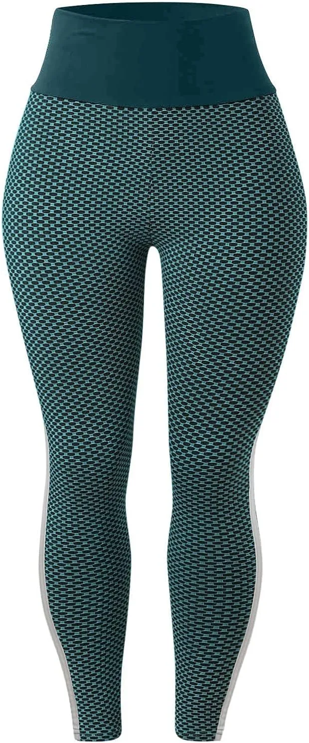 nerohusy Butt Lifting Womens Leggings Plus Size High Waist Workout Pants Cellulite Compression Textured Skinny Sweatpants