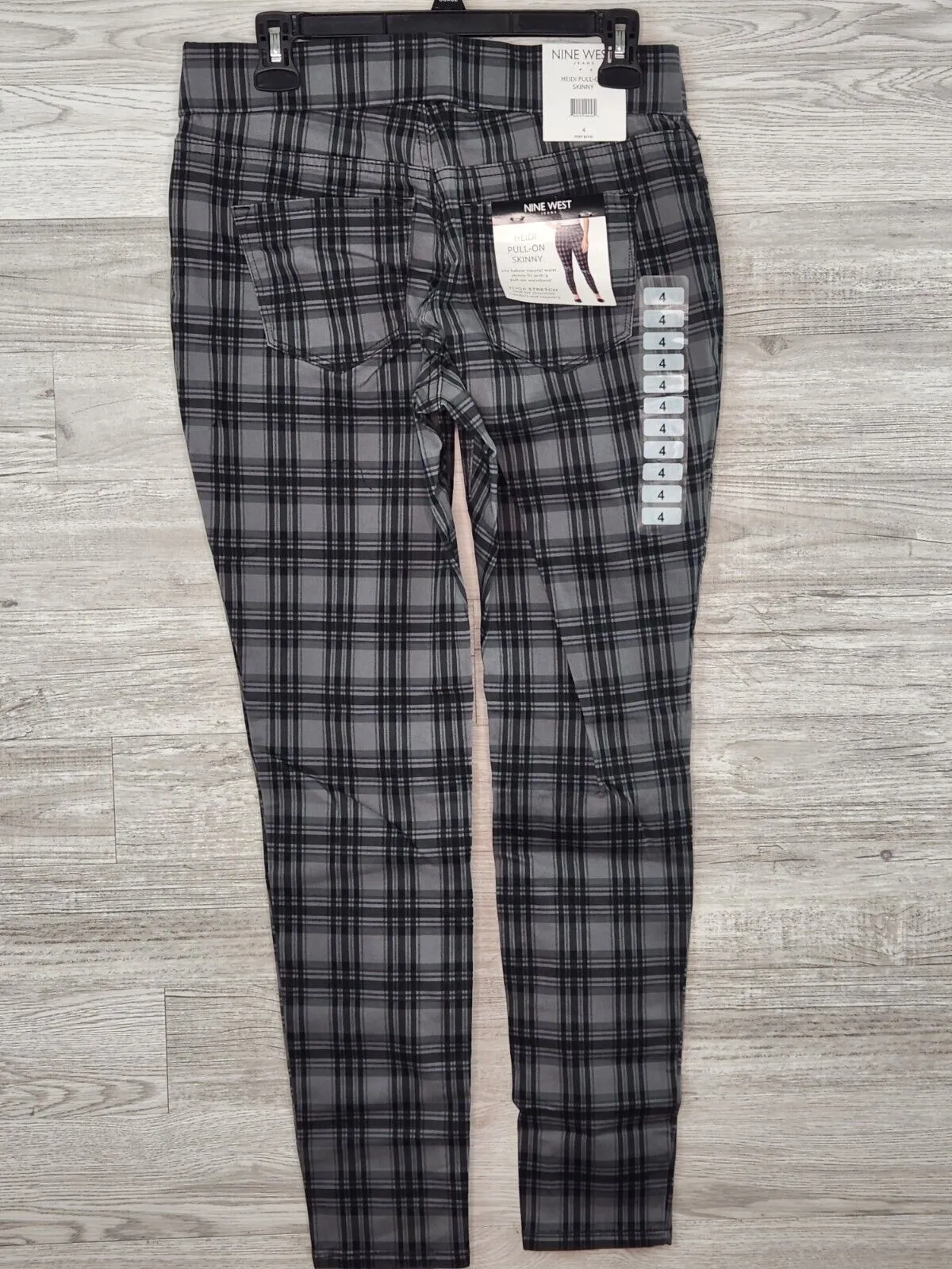 Nine West Jeans Women's Heidi Glasgow Plaid Pull-On Stretch Skinny Jeans