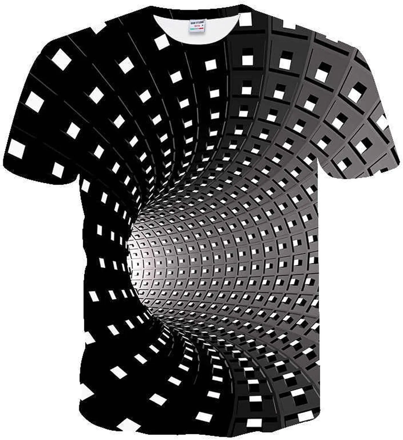 Optical Illusion T Shirts for Men Short Sleeve 3D Print Graphic Tees 2024 Summer Tshirts Streetwear Tops