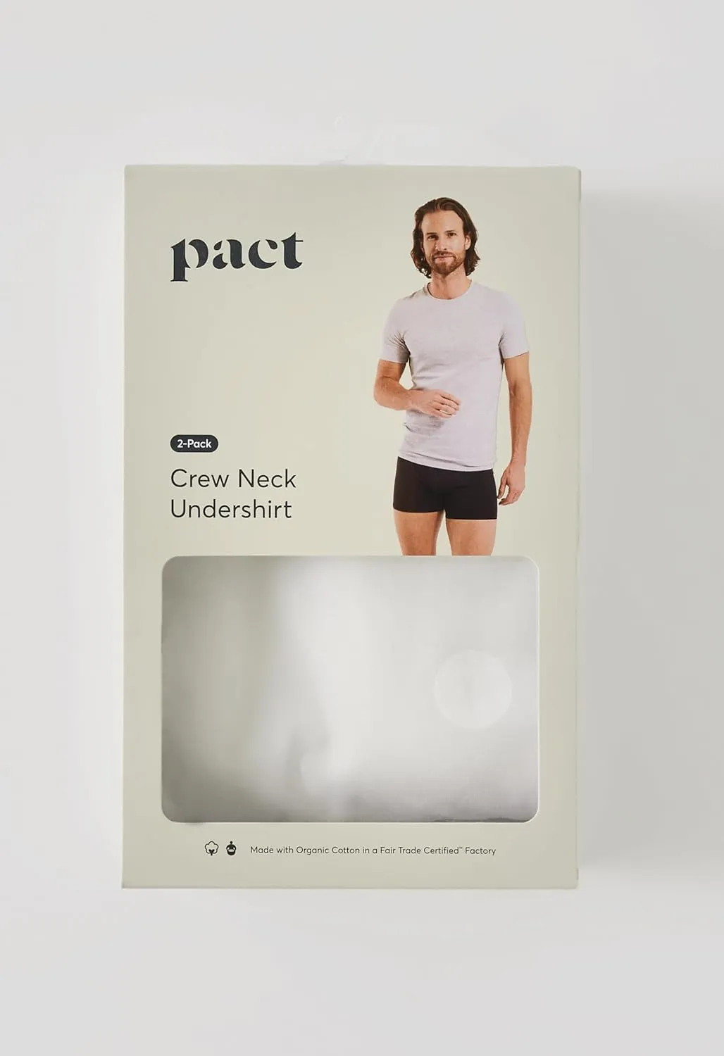 Pact Men's Organic Cotton Crew Undershirt 2-Pack