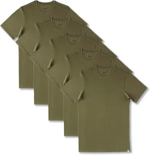 Pact Men's Organic Cotton Softspun Standard Fit Crew Neck T-Shirt, Pack of 5