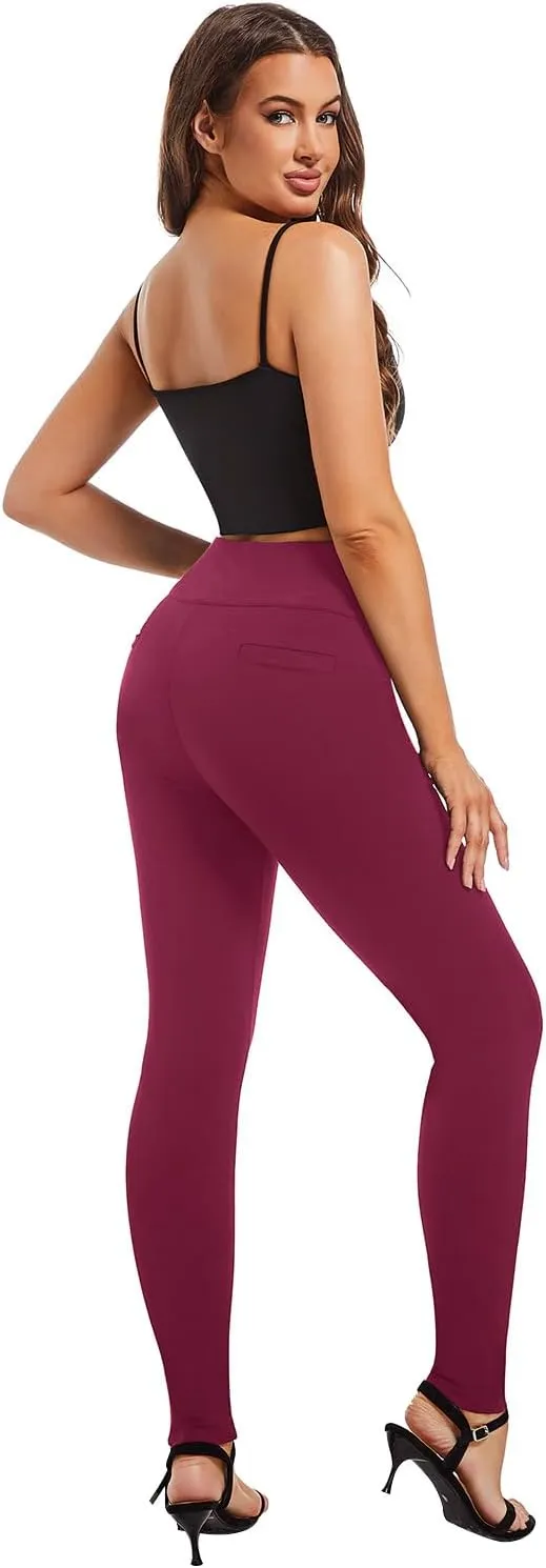 Pants for Women, Comfort Stretch Skinny Slim Dress Pants, Skinny High Waist Pull on Pants with Pockets…