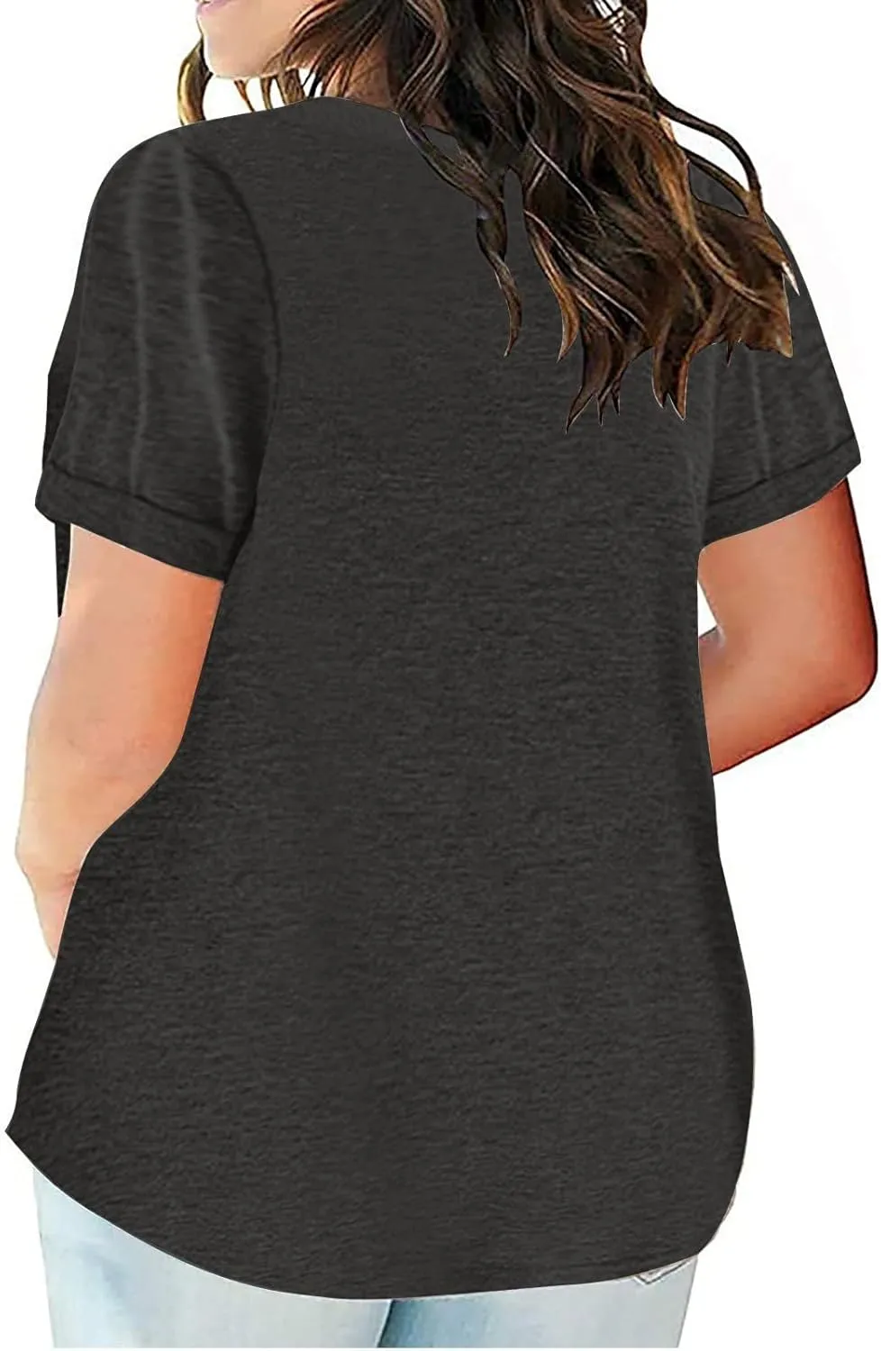 Plus Size Tops for Women Summer Short Sleeve T Shirts Sexy V Neck Comfy T-Shirts Tunic Casual Loose Soft Tee Shirt