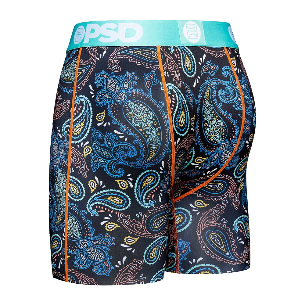 PSD Men's Black Paisley Park Boxer Briefs Underwear - 422180031-BLK