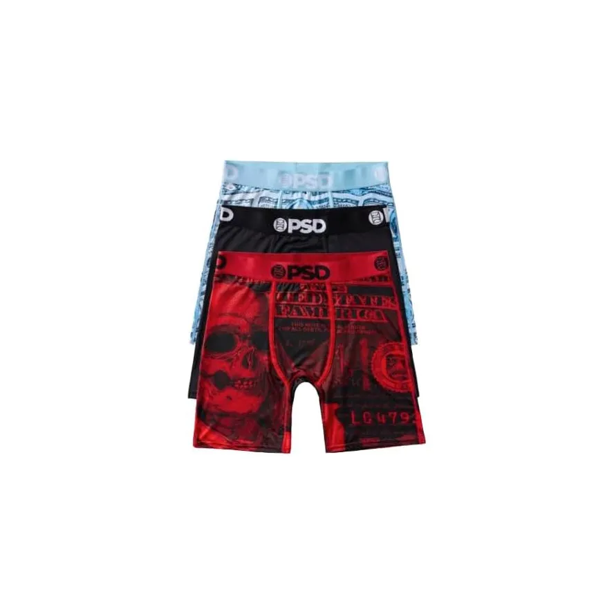 PSD Men's Multicolor Money Print Boxer Briefs Extra Large Underwear - 424180043-MUL-XL