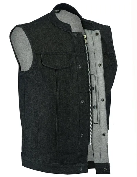 Renegade Classics - RC977 Men's Rough Rub-Off Raw Finish Denim Vest