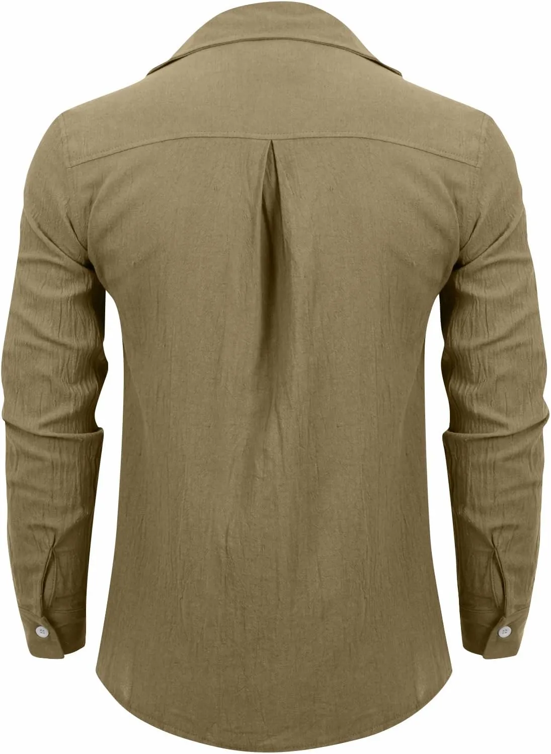 RTRDE Men's Button Down Shirt Designer Spring Summer Casual Cotton Linen Solid Color Long Sleeve Shirts Loose Shirt