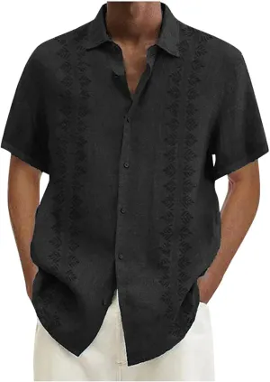 RTRDE Men's Shirts Casual Lapel Beach Holiday Wear Fashion Shirt Hawaiian Short-Sleeved