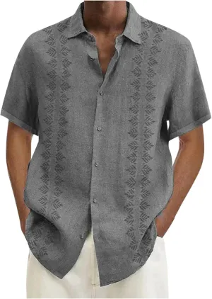 RTRDE Men's Shirts Casual Lapel Beach Holiday Wear Fashion Shirt Hawaiian Short-Sleeved