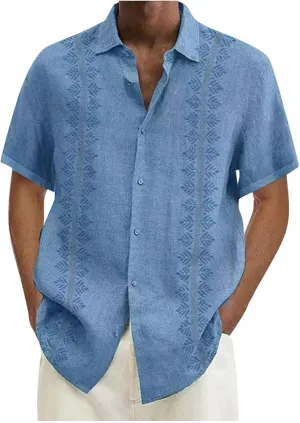 RTRDE Men's Shirts Casual Lapel Beach Holiday Wear Fashion Shirt Hawaiian Short-Sleeved