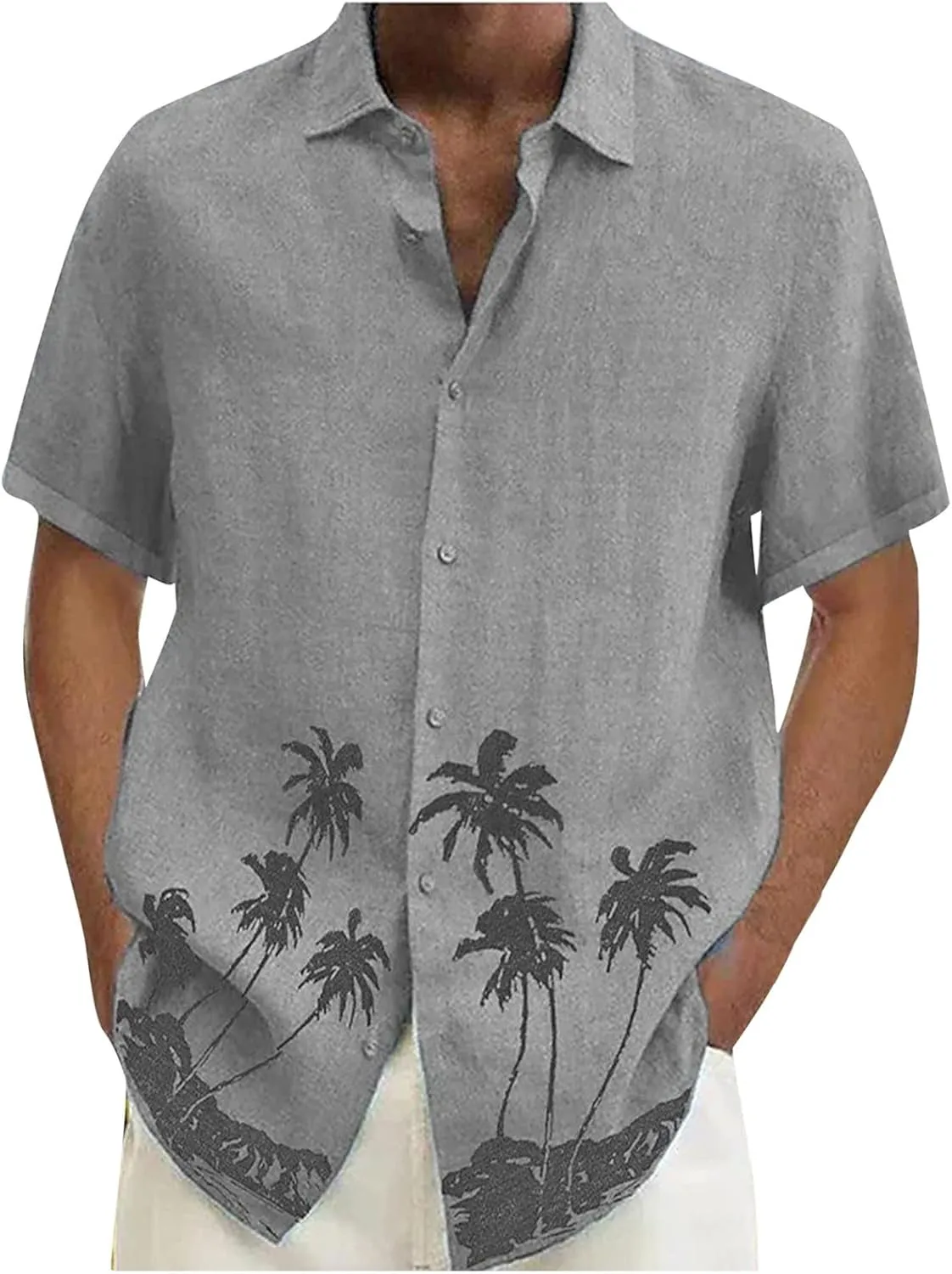 RTRDE Men's Shirts Casual Lapel Beach Holiday Wear Fashion Shirt Hawaiian Short-Sleeved