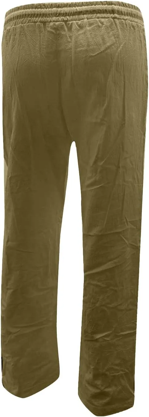 Rvidbe Women's Pants Casual, Women's Summer Drawstring Straight Leg Trousers Lightweight Elastic Waist Pants with Pockets
