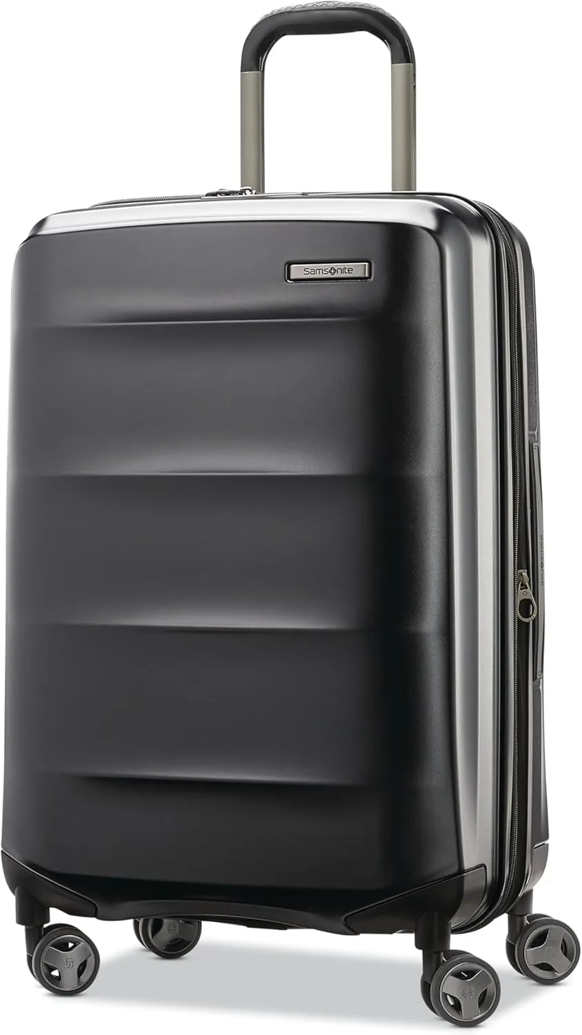 Samsonite Octiv Lightweight Hardshell 24-Inch Medium Checked Luggage -Durable Impact Resistant, 360 Aero Trac Spinner Wheels, Adjustable Telescopic Handle, Expandable, TSA Approved Lock - Black