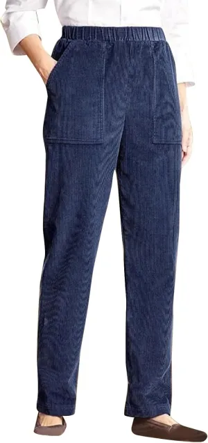 sdbrld Corduroy Pants Women High Waisted Fashion 2024 Spring Elastic Straight Leg Trousers Corduroy Work Pants with Pockets