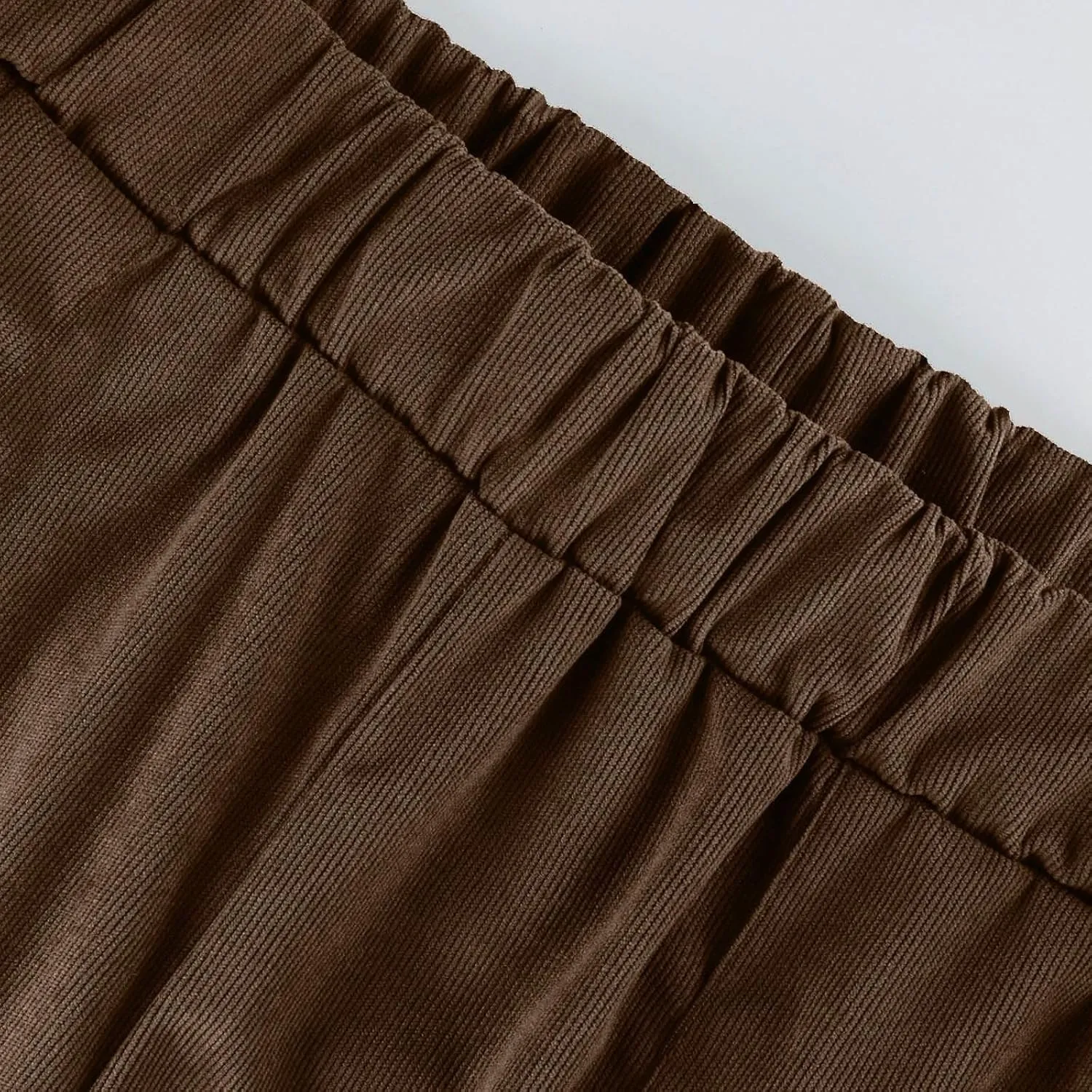sdbrld Corduroy Pants Women Petite 2024 Spring Elastic High Waist Pull On Straight Leg Slacks Casual Trousers with Pockets