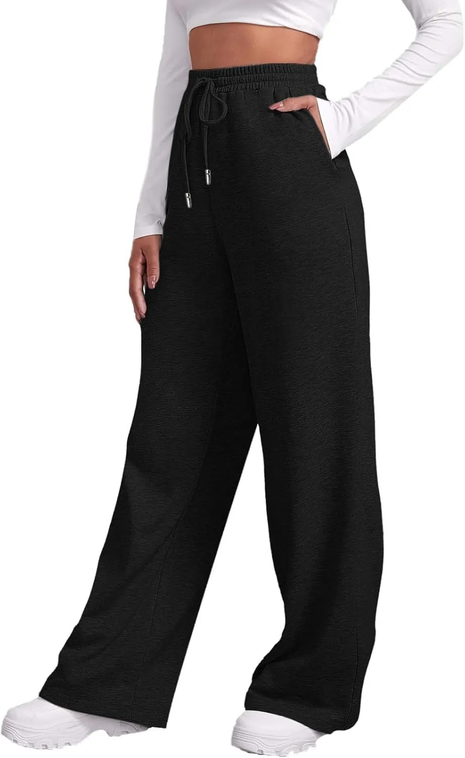 sdbrld Wide Leg Sweatpants Women High Waisted Jogger Pants Active Lounge Workout Valentine Day Drawstring Pants with Pockets