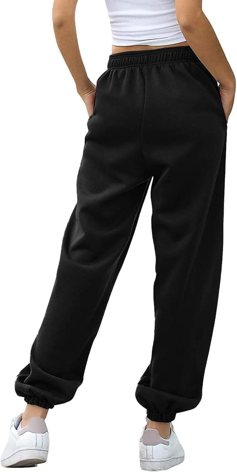 SHAOBGE Fall Sweatpants for Women 2024 with Pockets Casual Lounge Oversized Foral Print High Waist Ealstic Drawstring Pants