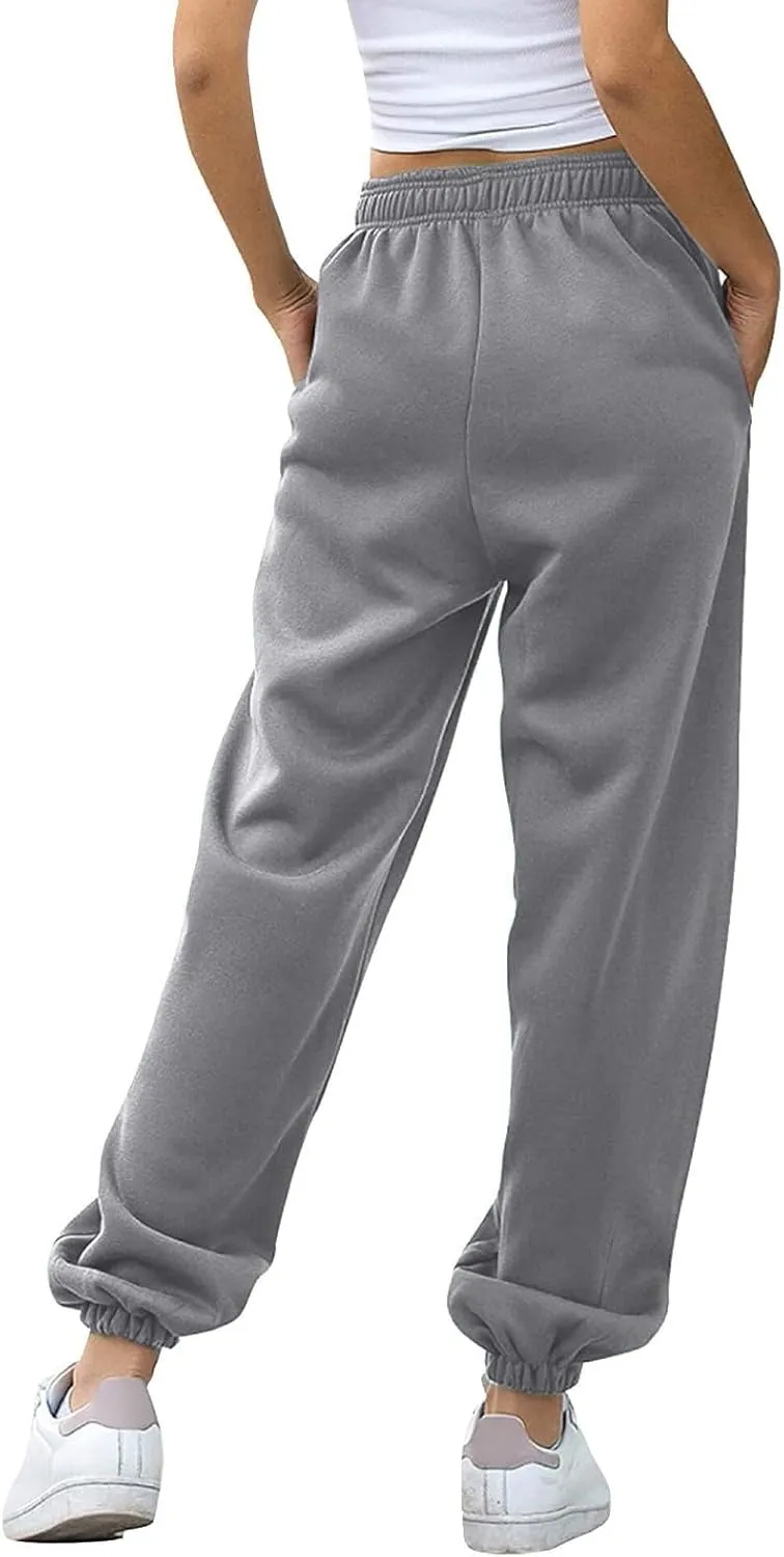 SHAOBGE Fall Sweatpants for Women 2024 with Pockets Casual Lounge Oversized Foral Print High Waist Ealstic Drawstring Pants
