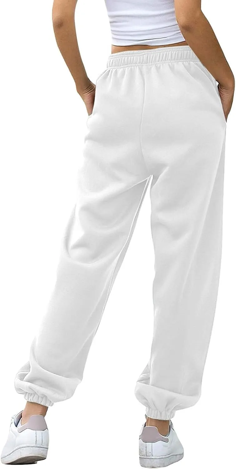 SHAOBGE Fall Sweatpants for Women 2024 with Pockets Casual Lounge Oversized Foral Print High Waist Ealstic Drawstring Pants