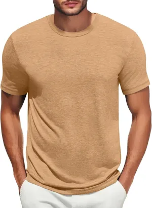 Shirts for Men 2025 Men's T Shirts Short Sleeve Soft Crew Neck Lightweight Tee Shirts Casual Summer Basic Tops