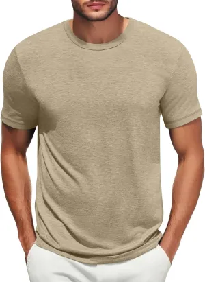 Shirts for Men 2025 Men's T Shirts Short Sleeve Soft Crew Neck Lightweight Tee Shirts Casual Summer Basic Tops