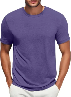 Shirts for Men 2025 Men's T Shirts Short Sleeve Soft Crew Neck Lightweight Tee Shirts Casual Summer Basic Tops